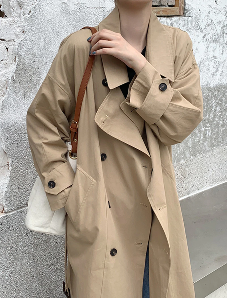 Double Breasted Elegant Office Coat With Belt - Image 6