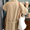 Double Breasted Elegant Office Coat With Belt - Image 7
