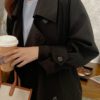 Double Breasted Elegant Office Coat With Belt - Image 10