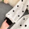 Elegant V Neck A Line Puff Sleeve Buttons Lace Dresses - Image 35