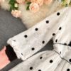 Elegant V Neck A Line Puff Sleeve Buttons Lace Dresses - Image 36