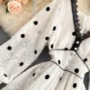 Elegant V Neck A Line Puff Sleeve Buttons Lace Dresses - Image 42