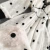 Elegant V Neck A Line Puff Sleeve Buttons Lace Dresses - Image 44