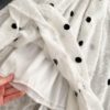 Elegant V Neck A Line Puff Sleeve Buttons Lace Dresses - Image 45