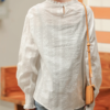 Floral Embroidery Hollow Out Blouse - Image 7