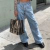 High Waist Pocket Patchwork Streetwear Jeans Cargo Pants
