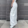 High Waist Pocket Patchwork Streetwear Jeans Cargo Pants - Image 5