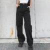 High Waist Pocket Patchwork Streetwear Jeans Cargo Pants - Image 6