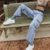 High Waist Pocket Patchwork Streetwear Jeans Cargo Pants - Image 2