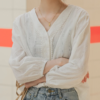 Long Sleeve Hook Flower Hollow Out Elegant Shirt - Image 5