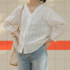 Long Sleeve Hook Flower Hollow Out Elegant Shirt - Image 6
