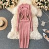 Long Sleeve Slim Pencil Warm Sexy Bodycon Sweater Dresses