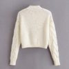 O Neck Twist Long Sleeve Knitted Cardigans - Image 2