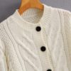 O Neck Twist Long Sleeve Knitted Cardigans - Image 3