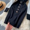 Retro Long Sleeve Slim Pencil Warm Bodycon Sweater Dresses - Image 8