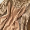 Retro Puff Sleeve O Neck A-line Street Wear Midi Long Dress - Image 16