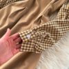 Retro Puff Sleeve O Neck A-line Street Wear Midi Long Dress - Image 18