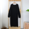 Solid O Neck Knitted Sweater Dress - Image 11