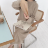 Solid O Neck Knitted Sweater Dress - Image 4