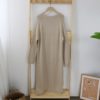Solid O Neck Knitted Sweater Dress - Image 6