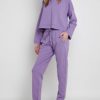 Turn Down Collar Batwing Sleeve Loose Tops Pleated Long Pencil Pants - Image 3