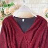 V Neck Long Sleeve Lace up Sexy Split Street Wear Dress - Image 9