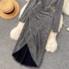 V Neck Long Sleeve Slim Design Street Wear Midi Dresses - Image 10