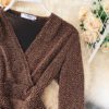V Neck Long Sleeve Slim Design Street Wear Midi Dresses - Image 13