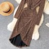 V Neck Long Sleeve Slim Design Street Wear Midi Dresses - Image 15