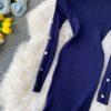 Vintage Button Slim Bodycon Knit Sweater Midi Pencil Dress Party - Image 20