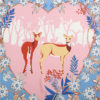 Animal Deer Print Floral Silk Square Scarves - Image 2