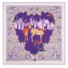 Animal Deer Print Floral Silk Square Scarves - Image 3