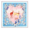 Animal Deer Print Floral Silk Square Scarves - Image 5
