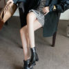 Ankle Round Toe Patent Leather Upper Boots - Image 3