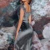 Blae Bodycon Dresses Square Neck Sexy Sleeveless Polyester Pencil Dress - Image 2
