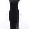 Blae Bodycon Dresses Square Neck Sexy Sleeveless Polyester Pencil Dress - Image 6