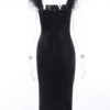 Blae Bodycon Dresses Square Neck Sexy Sleeveless Polyester Pencil Dress - Image 8