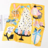 Cartoon Print Silk Square Neck Scarf - Image 4