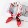 Cartoon Print Silk Square Neck Scarf - Image 5
