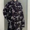 Casual Dinosaur Print Loose Long Sleeved Shirt - Image 11