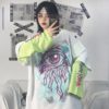 Casual Loose Two-Piece Long Sleeve Printed T-Shirt - Image 3
