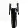 Casual Mesh Cut out Gloves Spaghetti Strap Long Dresses - Image 6