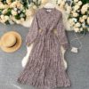 Casual Romantic A-line Holiday Stand Collar Long Sleeve Dresses