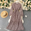 Casual Romantic A-line Holiday Stand Collar Long Sleeve Dresses - Image 4