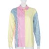 Casual Street Wear Fashion Striped Loose Long Shirt - Image 3