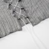 Casual Tie Up Solid Color Long Sleeve Crop Top - Image 10