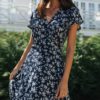 Chic Flared sleeve boho mini dress