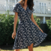 Chic Flared sleeve boho mini dress - Image 2