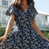 Chic Flared sleeve boho mini dress - Image 3