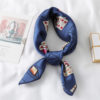 Design Print Silk Hair Small Square Neck Scarf